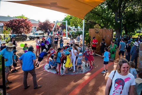 A playground full of children