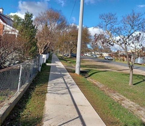 View of newly constructed Berkeley Street footpath 