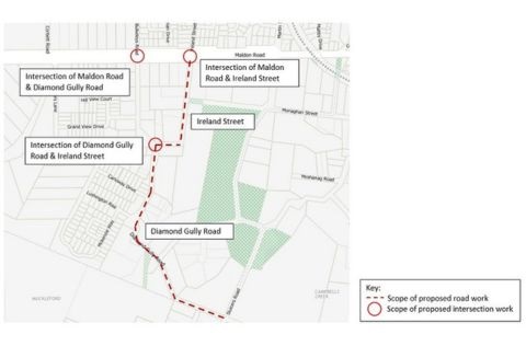 Map of project at Diamond Gully Road and Ireland Street in McKenzie Hill
