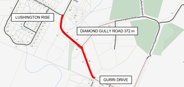 Location of Diamond Gully Road construction