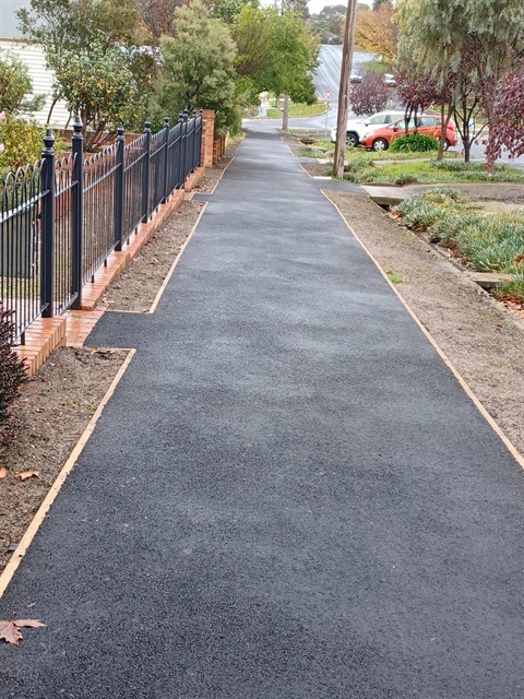 Newly newly constructed section of Hargraves Street footpath